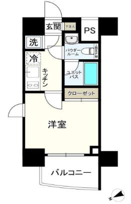 スカイコート池袋西壱番館(1K/3階)の間取り写真