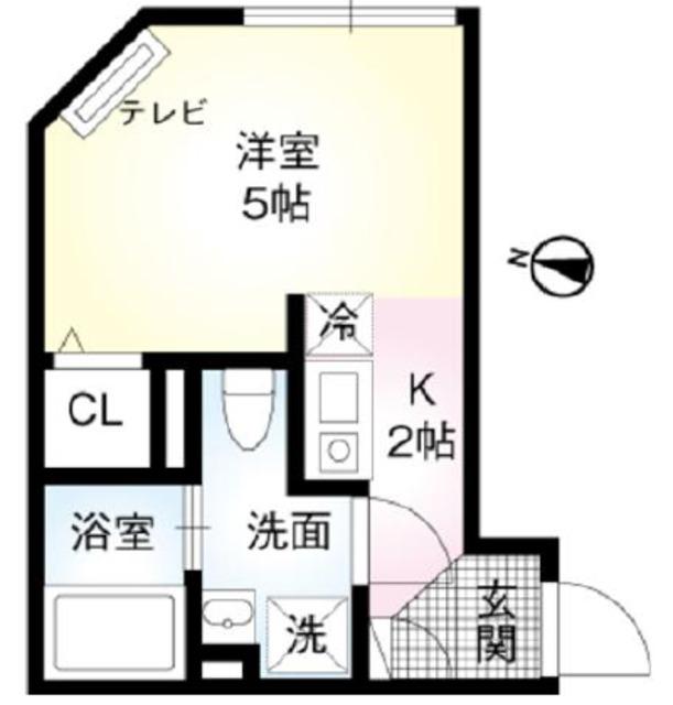 メゾンハイウェイ春日町(1K/1階)の間取り写真