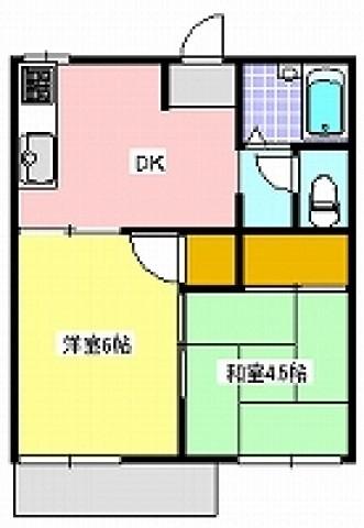 コーポ藤(2DK/2階)の間取り写真