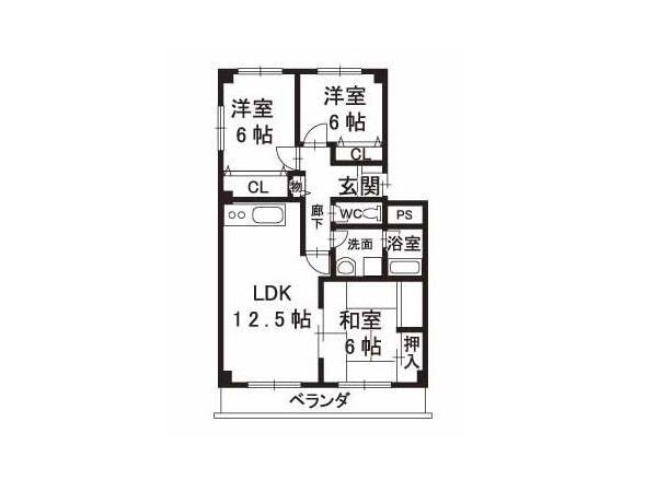 ベルメゾンSUZUYO(3LDK/3階)の間取り写真