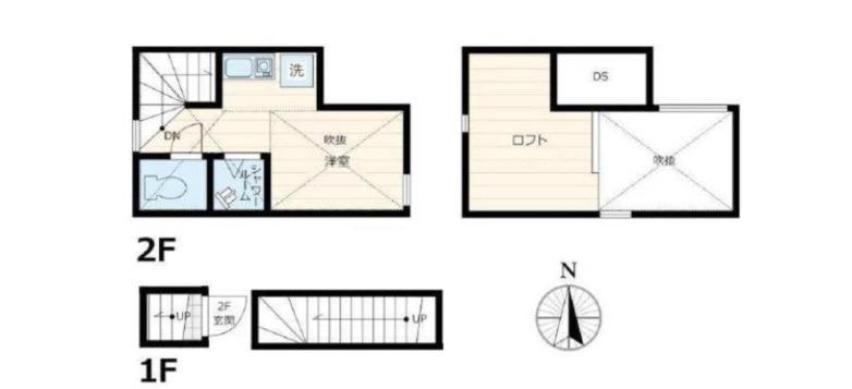 BLANC ET BLEU高円寺(ワンルーム/2階)の間取り写真