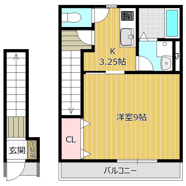 SAKYO5(1K/2階)の間取り写真