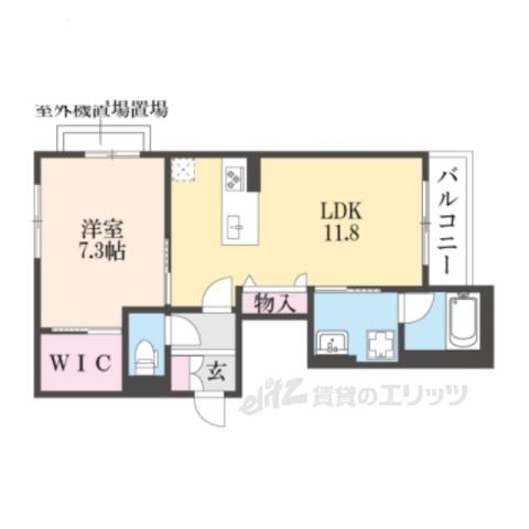 クローネ西院(1LDK/3階)の間取り写真