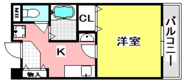 コートイズミ(1K/2階)の間取り写真