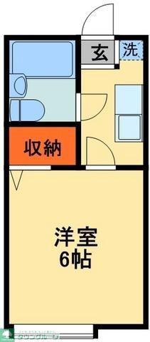 サンポップ新松戸(1K/2階)の間取り写真