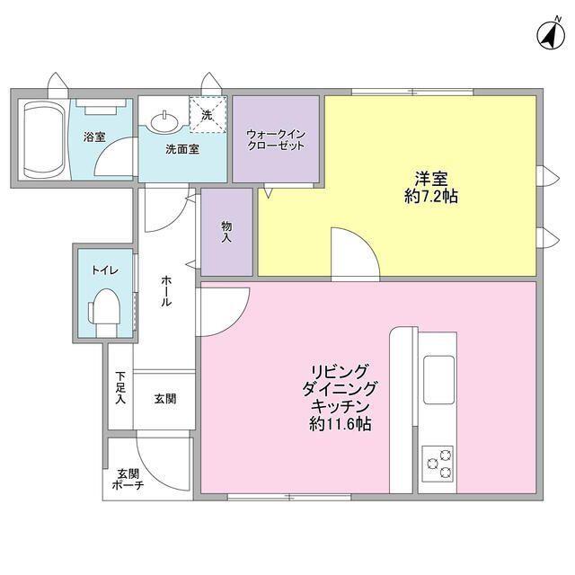 K・アジュール ノース(1LDK/1階)の間取り写真