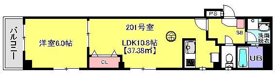メゾンミルホワイト(1LDK/3階)の間取り写真