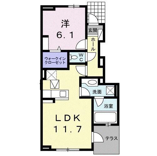 サニー ガーデン(1LDK/1階)の間取り写真