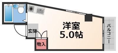 アールエス菱屋西(ワンルーム/3階)の間取り写真