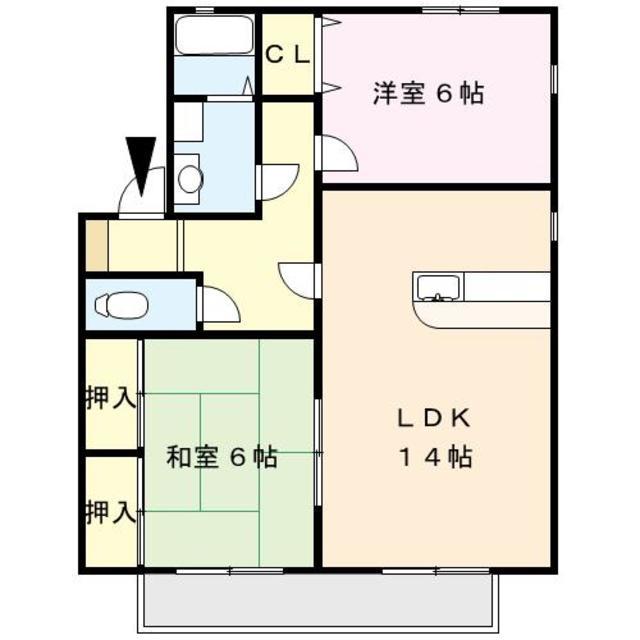 ファミール(2LDK/2階)の間取り写真