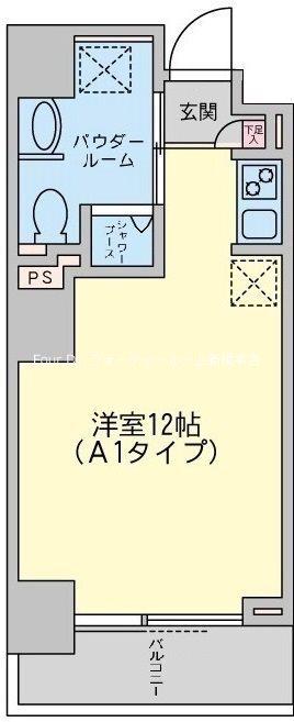 エグゼトゥール日本橋(ワンルーム/3階)の間取り写真