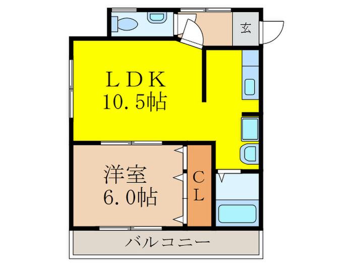 さつきマンション(1LDK/2階)の間取り写真
