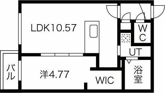 ディオクラシスN36(1LDK/4階)の間取り写真