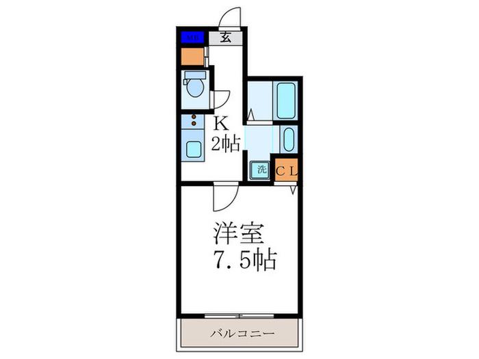 シエルコート紫野(1K/5階)の間取り写真