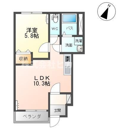 ハイティ レジデンス(1LDK/1階)の間取り写真