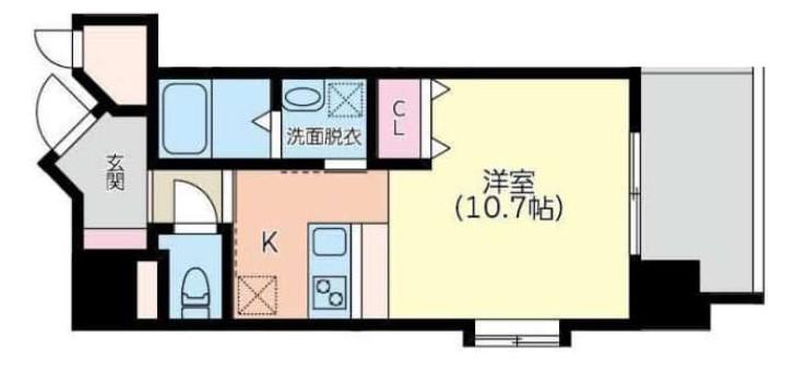 サンハイツ下荒田(ワンルーム/12階)の間取り写真