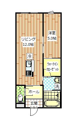 インフィニティ天童(1LDK/3階)の間取り写真