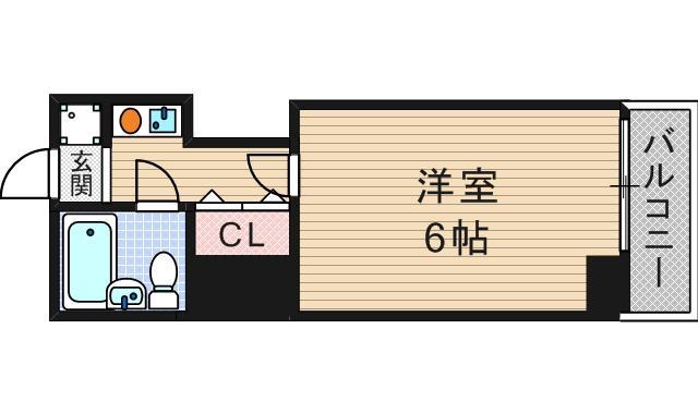 ライズ芦原橋(1K/10階)の間取り写真