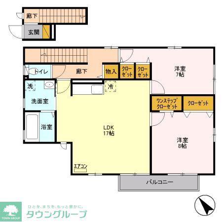 サンノール多摩境B(2LDK/2階)の間取り写真