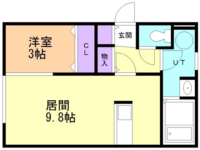 RESIDENCE HINODEII(1DK/3階)の間取り写真