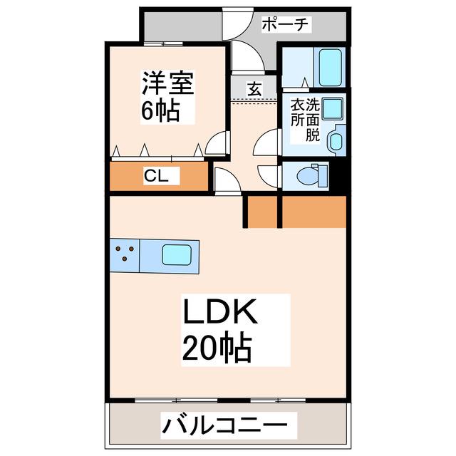 ペルファヴォーレ(1LDK/2階)の間取り写真