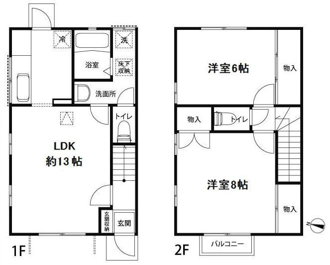 アメニティー100(2LDK/1階)の間取り写真
