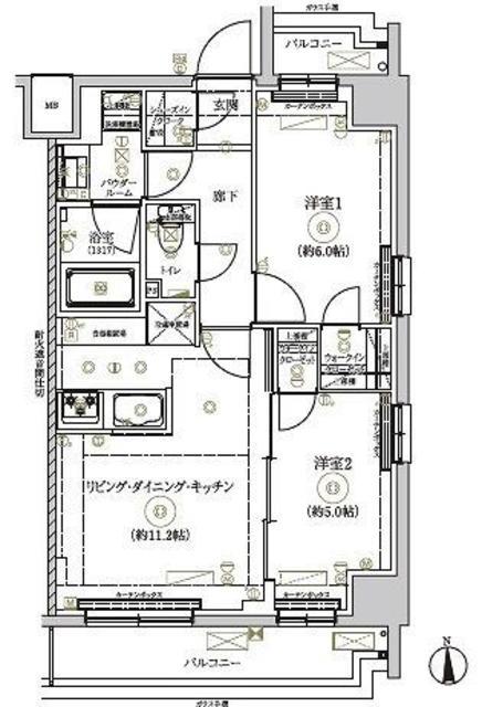 RELUXIA TOKYO ノース GATE(2LDK/1階)の間取り写真