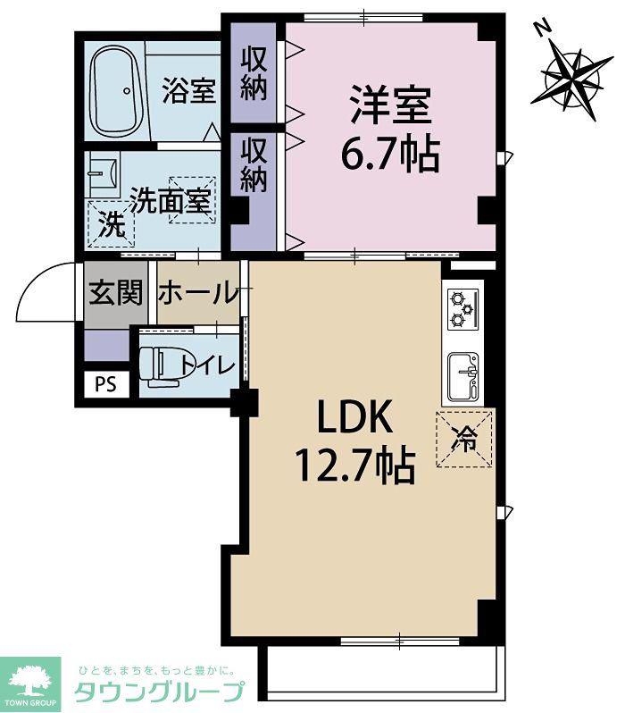 KINONE用賀(1LDK/2階)の間取り写真