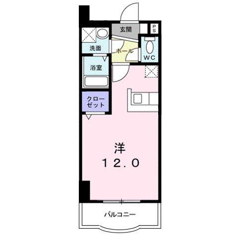 サニーサイドテラスK(ワンルーム/4階)の間取り写真