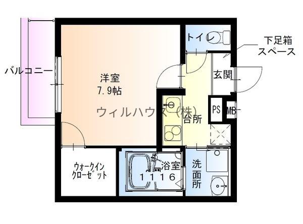 フジパレス堺諏訪森ノース(1K/1階)の間取り写真