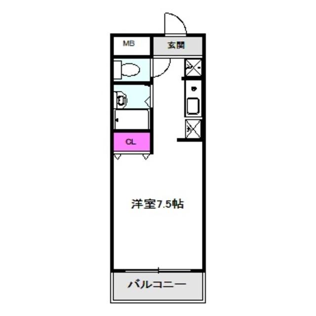 ビオス京橋(1K/4階)の間取り写真