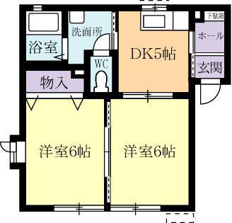 メモリーヒル21(2DK/2階)の間取り写真