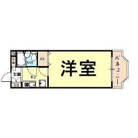 湊川サンシャイン(ワンルーム/3階)の間取り写真