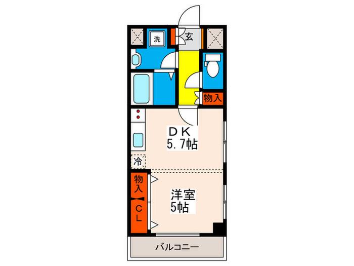 PALAZZO HASHIMOTO QUINTO(1DK/4階)の間取り写真
