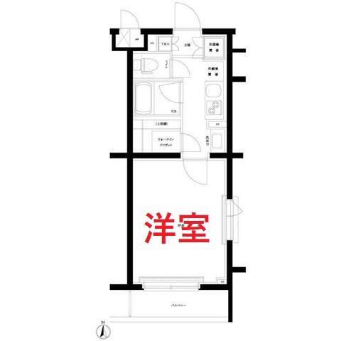 ルーブル東蒲田八番館(1K/5階)の間取り写真