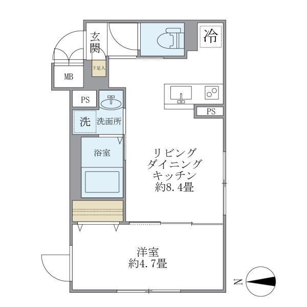プラティーク旗の台ヒルサイド(1LDK/2階)の間取り写真
