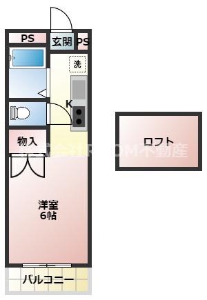 メイプルコート広原(ワンルーム/1階)の間取り写真