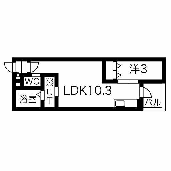 WARREN KUBOMIII(1LDK/2階)の間取り写真