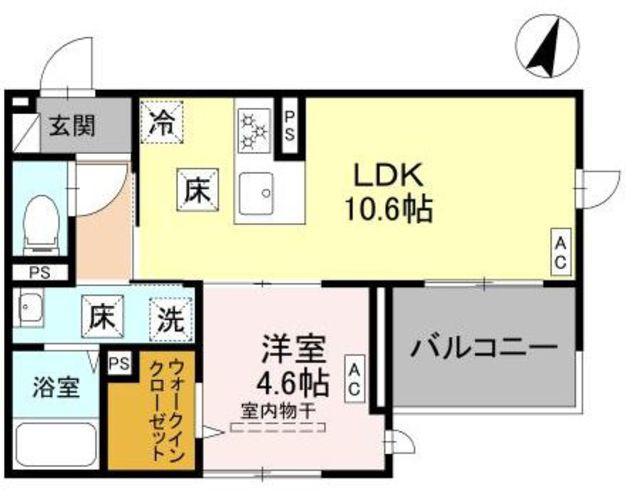 さいたま市緑区浦和美園PJ(1LDK/1階)の間取り写真