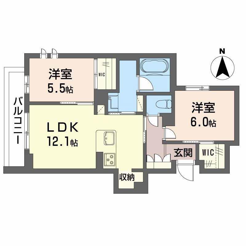アイ・ヴィラ(2LDK/3階)の間取り写真