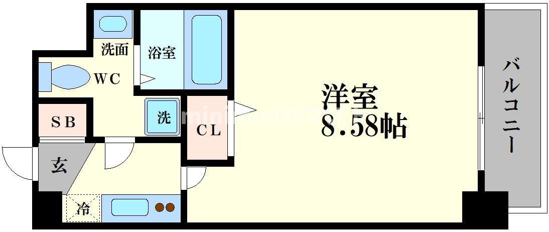 セレニテ日本橋SUD(1K/4階)の間取り写真