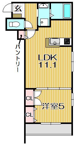 MAGNOLIA MEGURO(1LDK/1階)の間取り写真