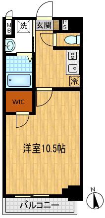 テラベージュ高円寺(1K/2階)の間取り写真