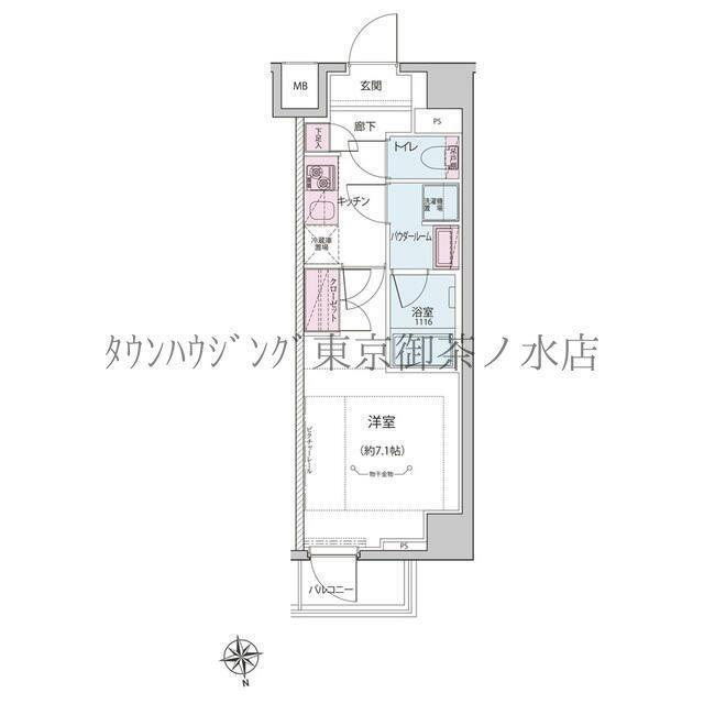 THE RESIDENCE 神楽坂II(1K/3階)の間取り写真