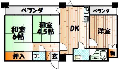 丸正ビル(3DK/3階)の間取り写真