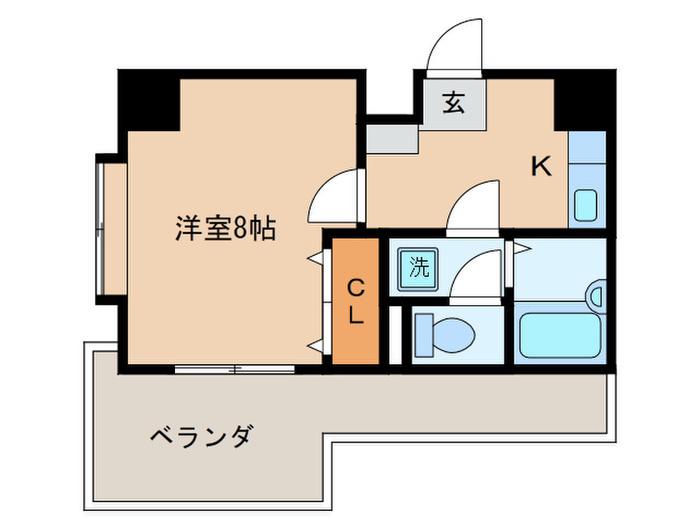パエゼ今泉(1K/6階)の間取り写真