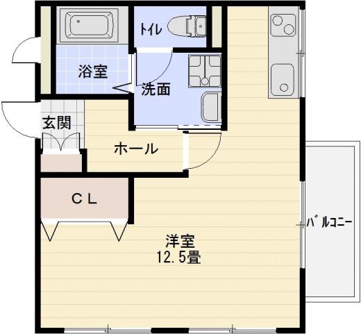 アニスベール玉手山(ワンルーム/3階)の間取り写真