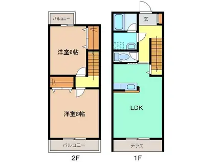 セレーノ(2LDK/1階)の間取り写真