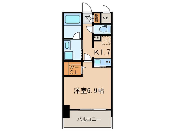 エンクレスト舞鶴II(1K/3階)の間取り写真