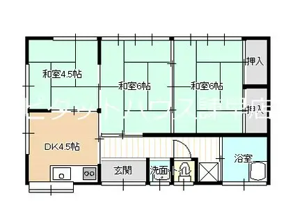 川良アパート(3DK/1階)の間取り写真